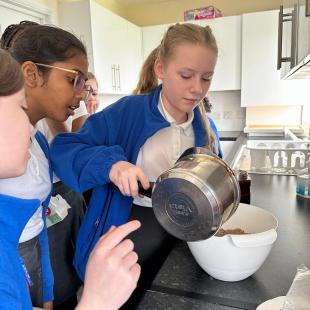 Lunchtime cooking club…brownies on the menu today.