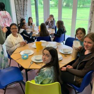 Breakfast time at Trewern.