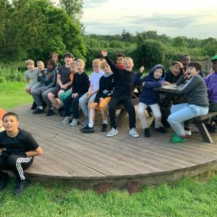 The boys are having a great time too, having a rest after orienteering yesterday evening.