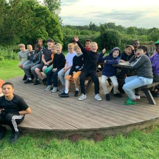 The boys are having a great time too, having a rest after orienteering yesterday evening.